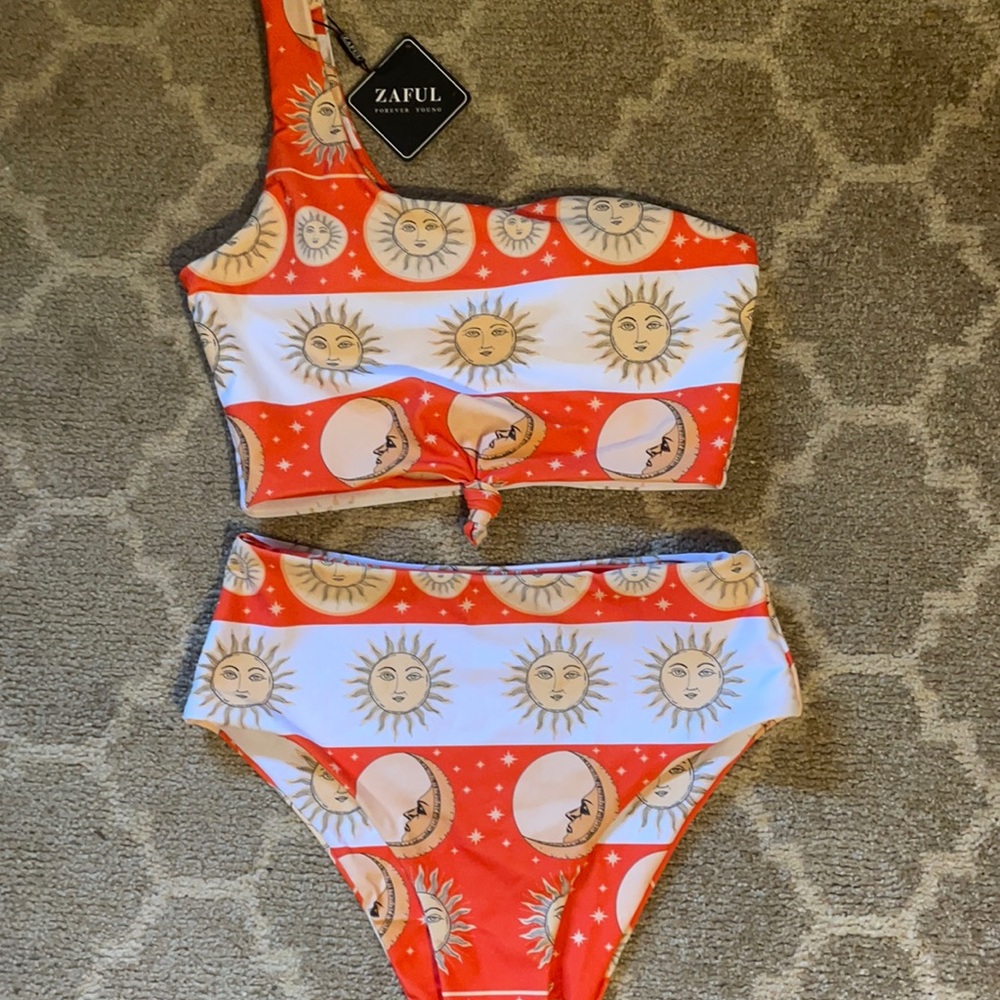 Brand new high waisted off the shoulder swimsuit